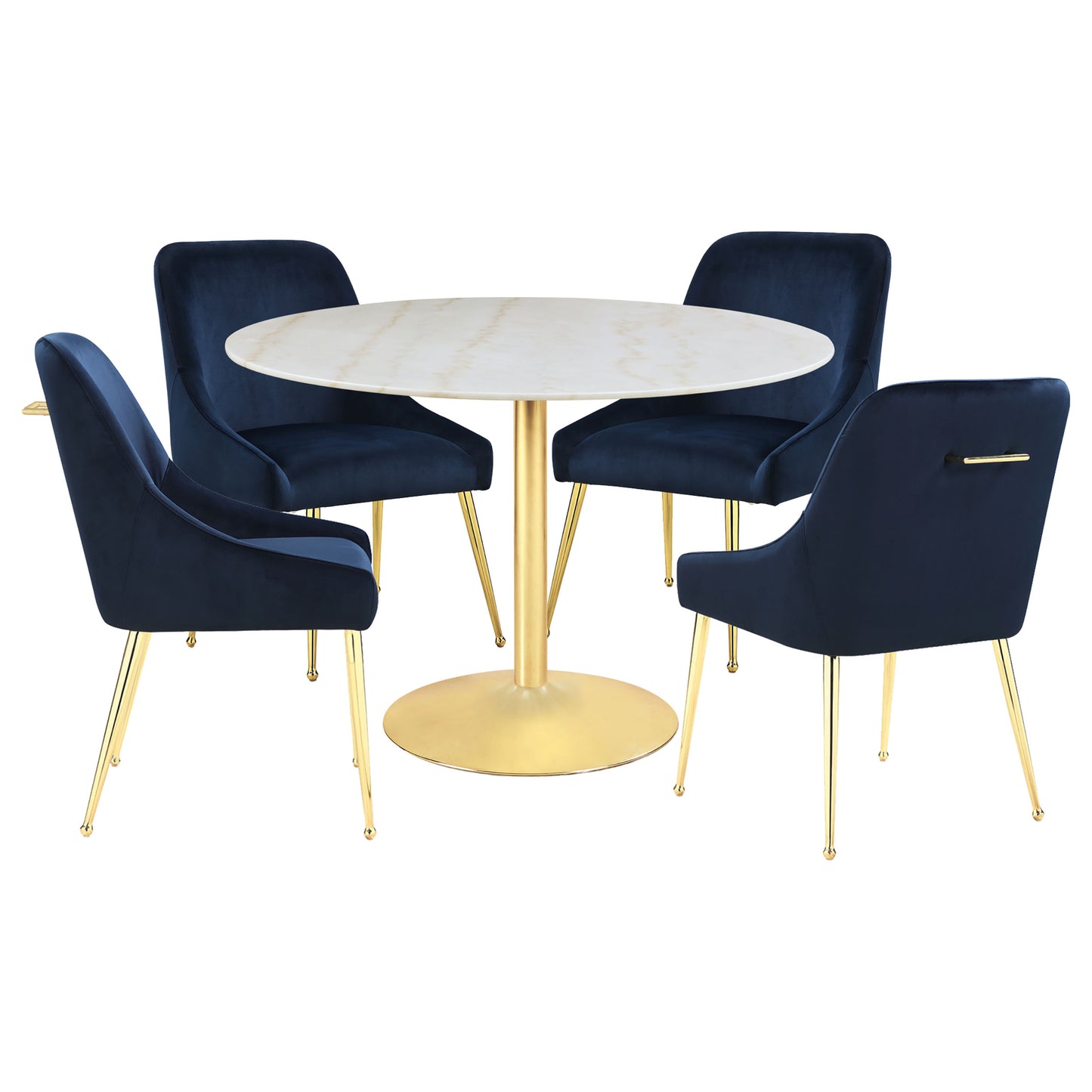 5 Piece Dining Set Blue - * Send us a message to check availability and pricing.*