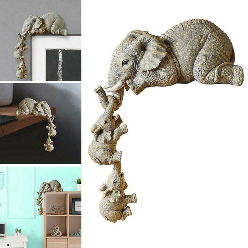 Artesanías de resina madre amor elefante