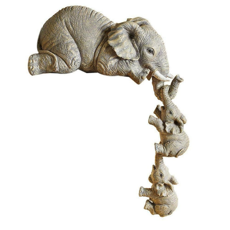 Artesanías de resina madre amor elefante