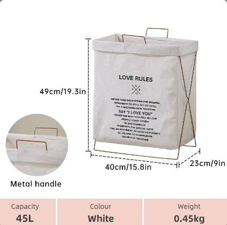 Cesto de Ropa Plegable y Portátil - Organizador de Almacenamiento para el Hogar, 45L de Capacidad