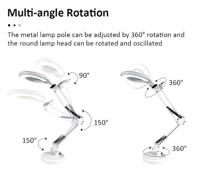 Lupa con Luz LED y Brazo Oscilante Ajustable