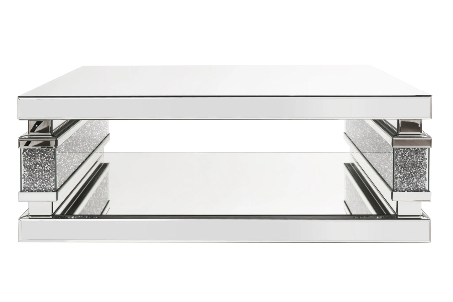 Mirrored Coffee Table with Diamond Accents: The centerpiece of your living room!