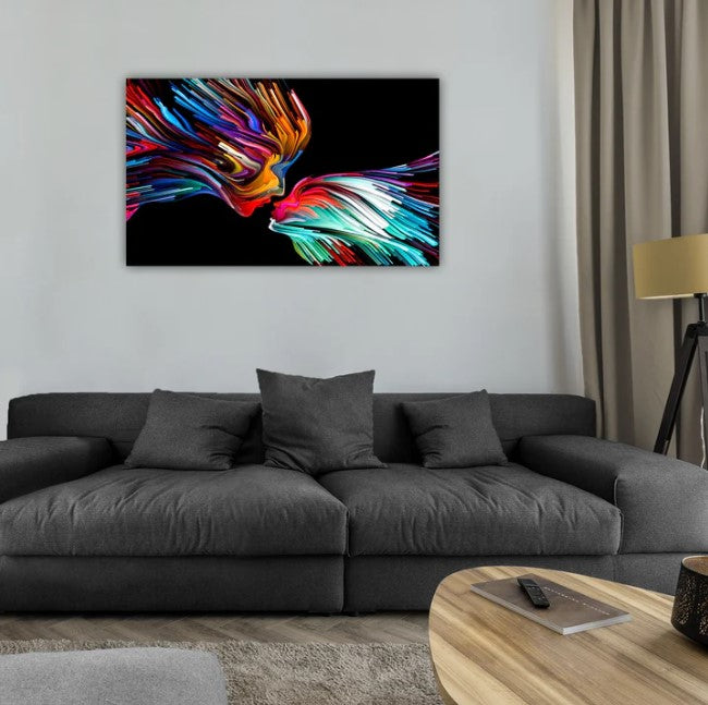 Pareja Arcoiris - Arte de pared de vidrio