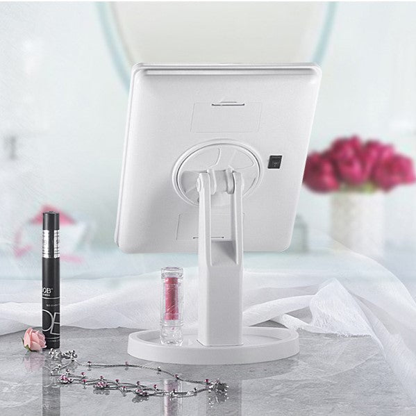 Portable Makeup Mirror with LED Light and Touch Screen