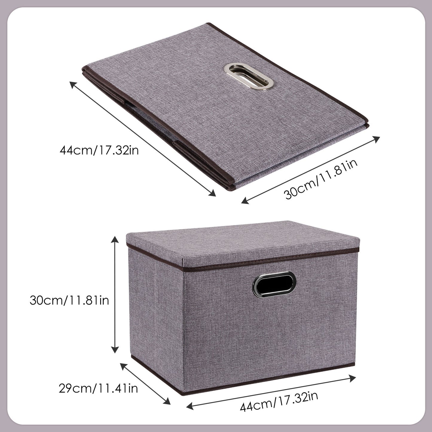 Household Items Storage Box Cotton And Linen Large Folding Storage Box Clothing Storage Box 44-30-30cm, 3-piece Set, 5-piece Set