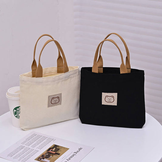 Stylish and practical canvas totes featuring cute bears