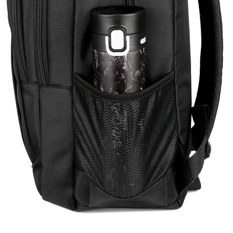 Casual Black 20-Inch Waterproof Backpack