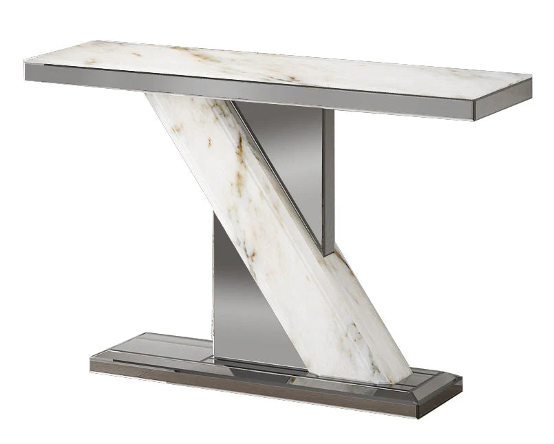 Marble and Grey Mirror Console: Timeless Elegance