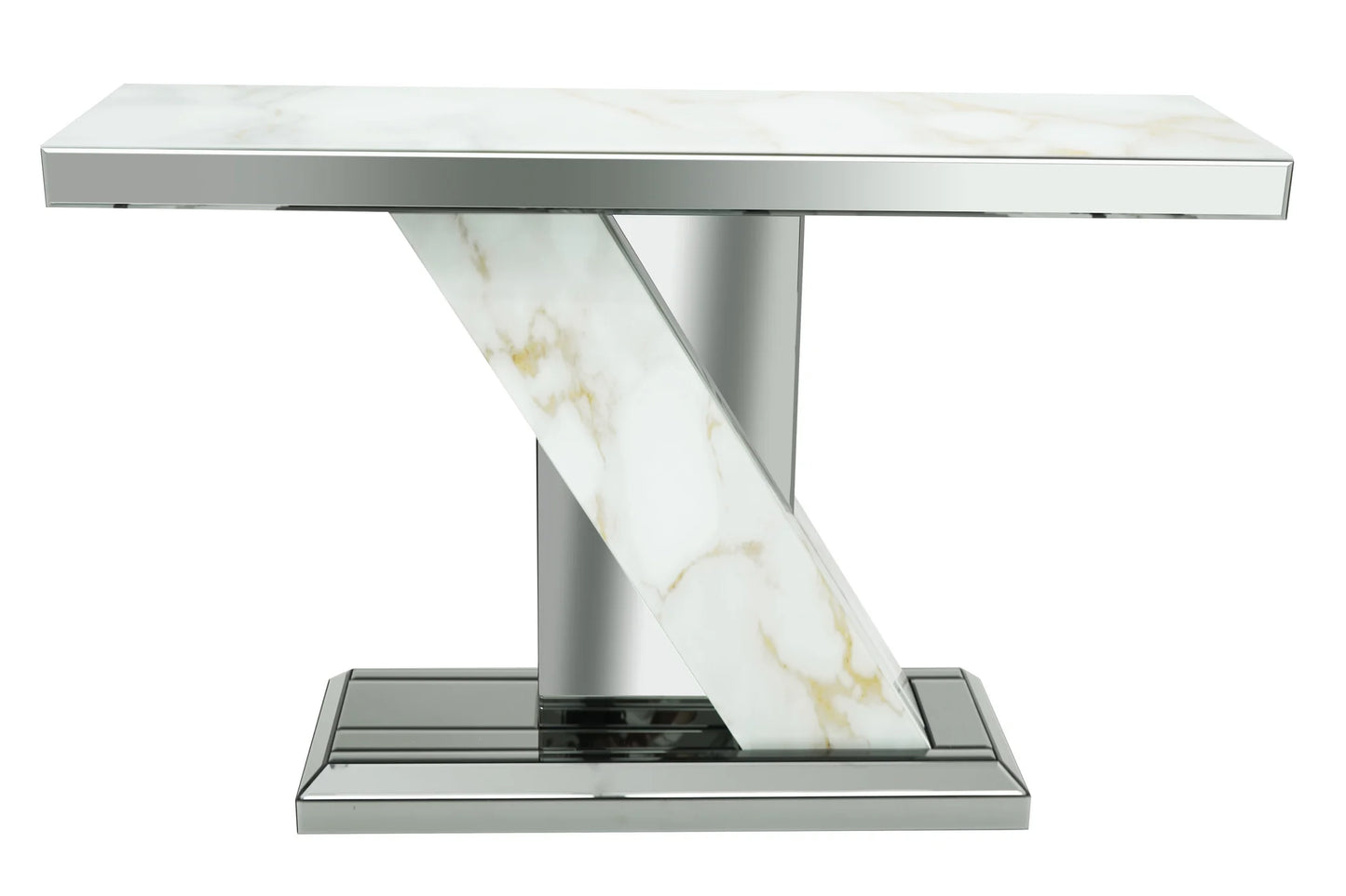 Marble and Grey Mirror Console: Timeless Elegance