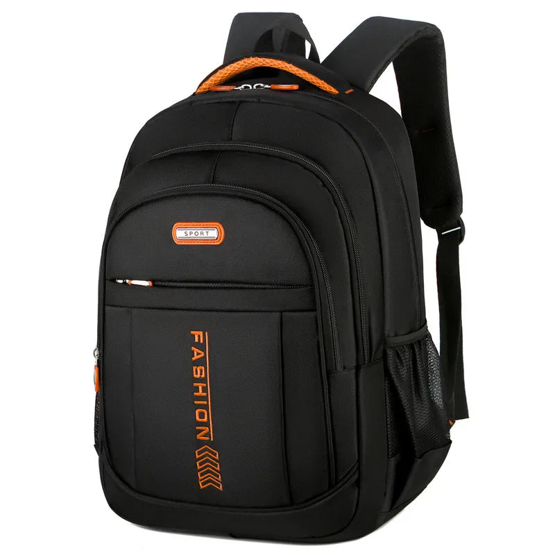 Casual Black 20-Inch Waterproof Backpack