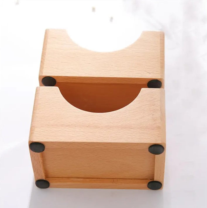 Conjunto de Posavasos de Madera con Soporte de Almacenamiento